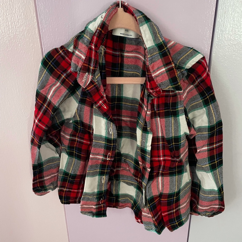 Old navy plaid girls shirt size 5 xs